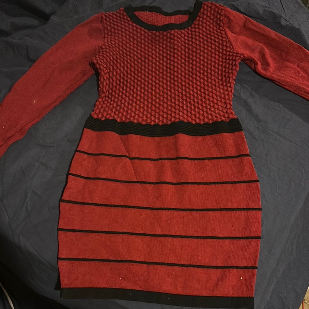 Elegant Red and Black Women's Dress